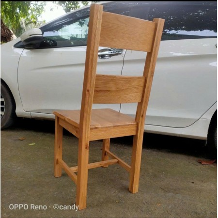 Chunky1m2 : Bàn Ăn Gỗ Sồi 1m2 + 4 Ghế ( 2N - Mặt Ghế Gỗ )